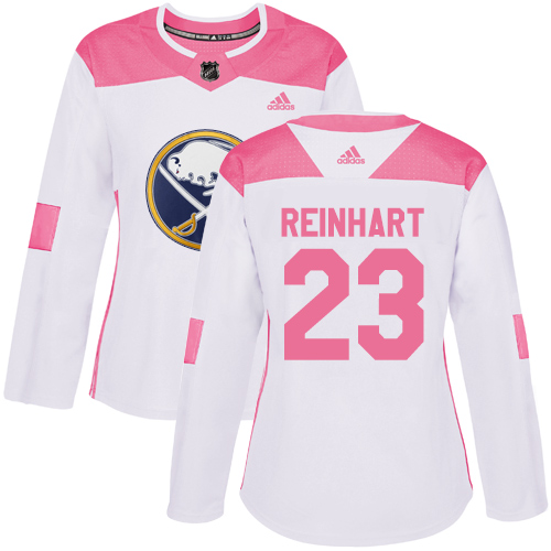 Adidas Sabres #23 Sam Reinhart White/Pink Authentic Fashion Women's Stitched NHL Jersey